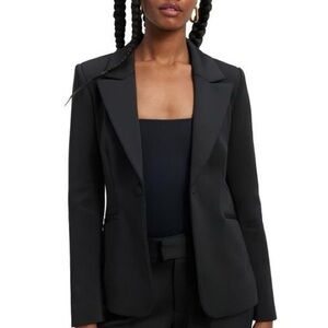 GOOD AMERICAN black sculpted scuba blazer, size small